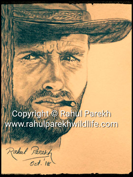 Pencil Portrait of Clint Eastwood